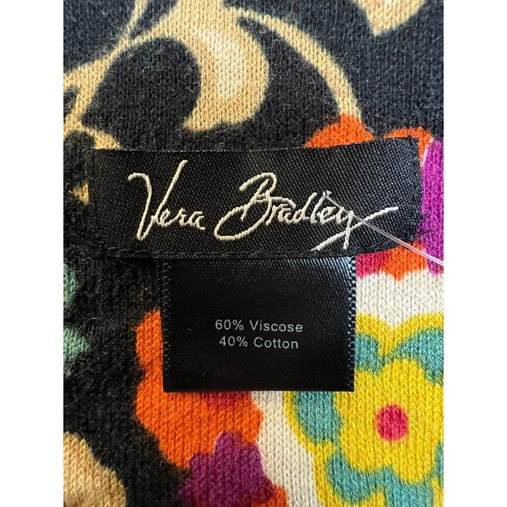 Vera Bradley Neck Scarf Colorful Floral Print Viscose Cotton 7" W x 64" L - Picture 4 of 7